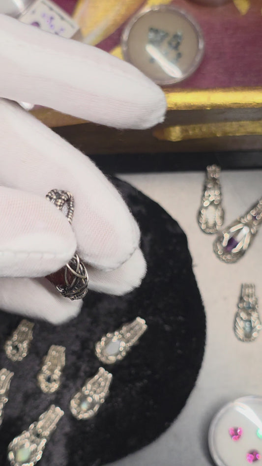 Hessonite Garnet Crystals and Citrine DropWeave