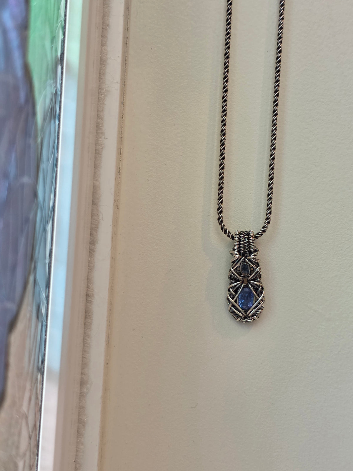 Sapphire DropWeave Pendant Double
