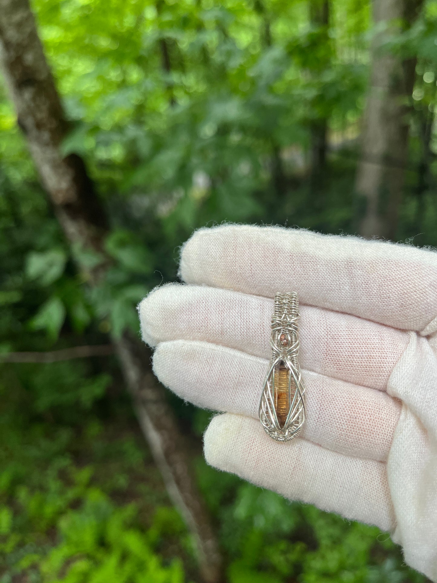 Smoky Quartz and Andaluscite DropWeave