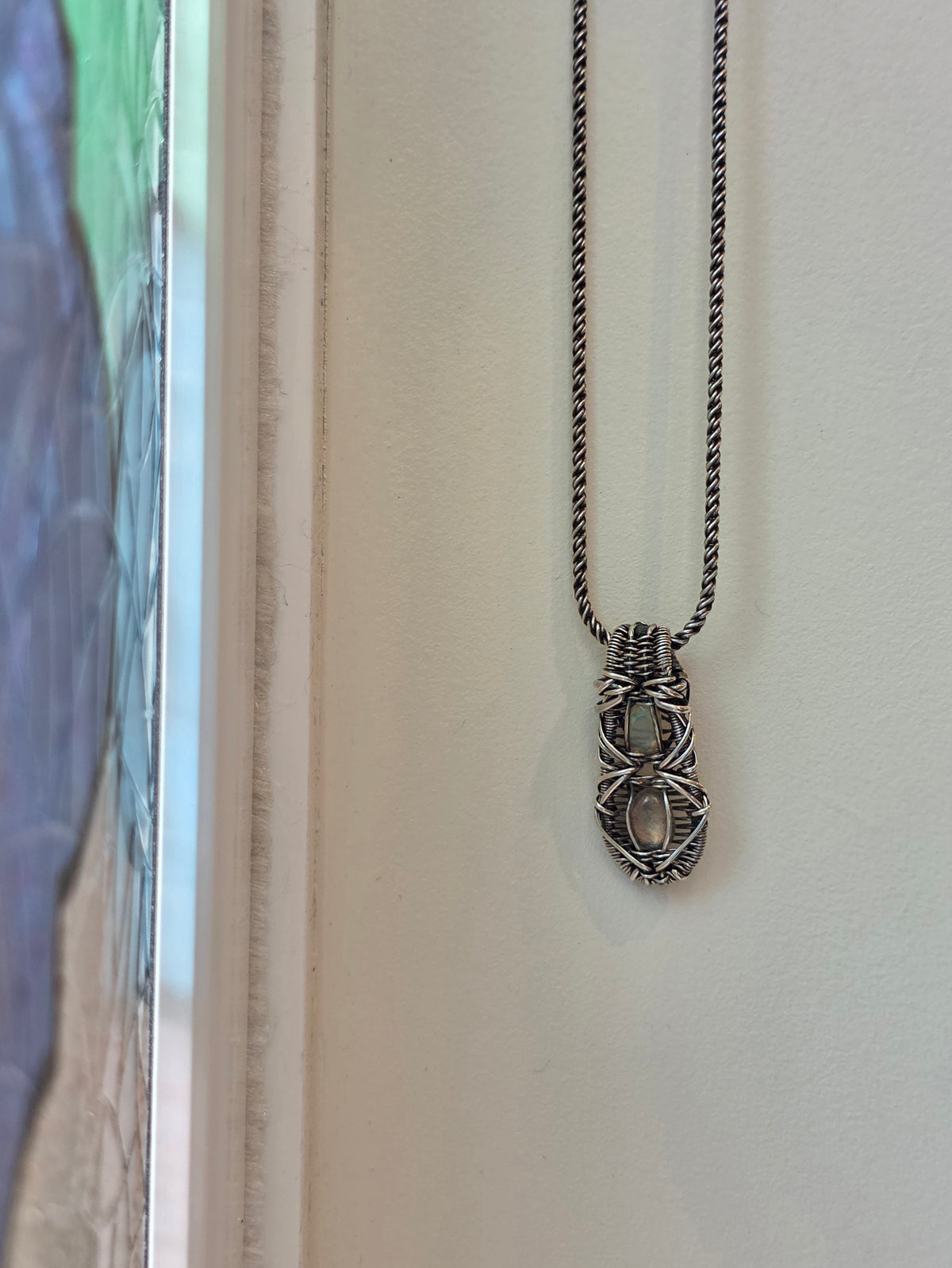 Labradorite and Opal DropWeave Pendant